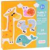 Barevné dvoudílné puzzle 24 zvířat