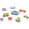 Dřevěné puzzle dopravní vozidla 9 dílné
