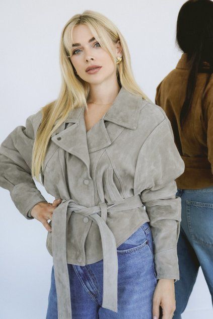 Leather Jacekt Frame - ASH  SUEDE LEATHER