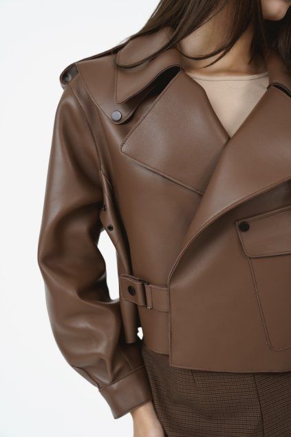 Sofi Leather Jacket - CHESTNUT