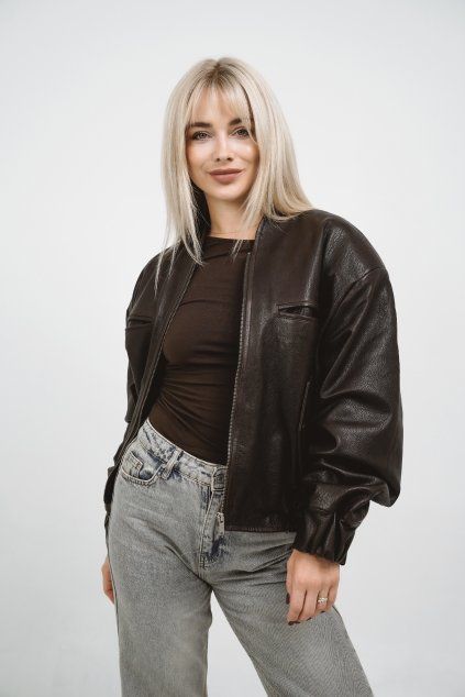 The Jet Bomber - ESPRESSO  JUMBO LAMBSKIN