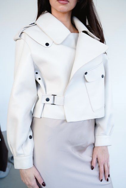 Sofi Leather Jacket - CREAM