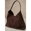 Semišová velká kabelka hnědá