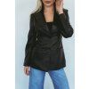 Leather Blazer Hourglass - BLACK