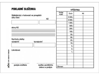 039 Pokladní složenka