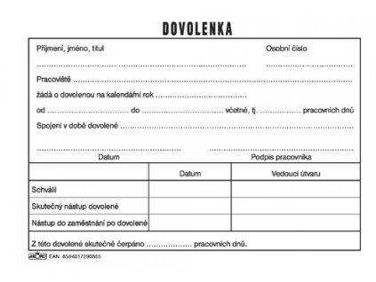 086 dovolenka