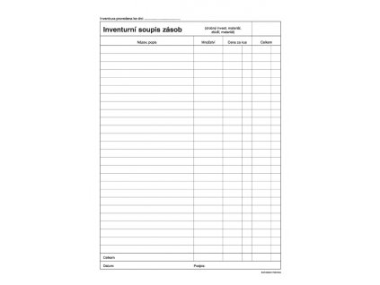 104 Inventurní soupis
