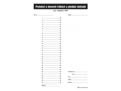 129 Protokol o tržbách pro nepl.