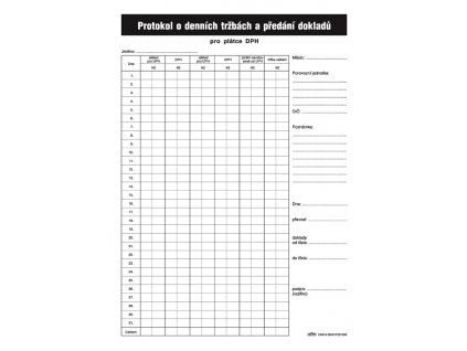 130 Protokol o tržbách pro plátce