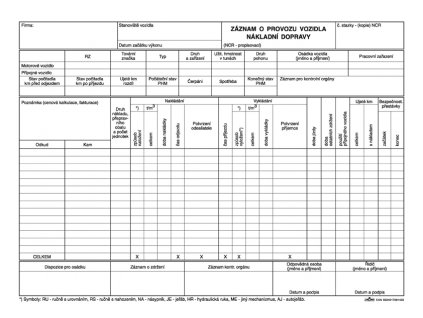 143 Záznam o provozu vozidla
