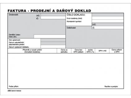 003 Faktura Prodejní a daňový doklad 1 2 A4