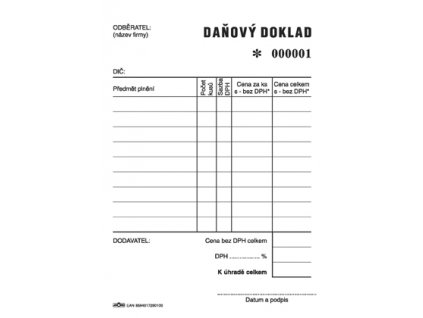 010 Daňový doklad A6