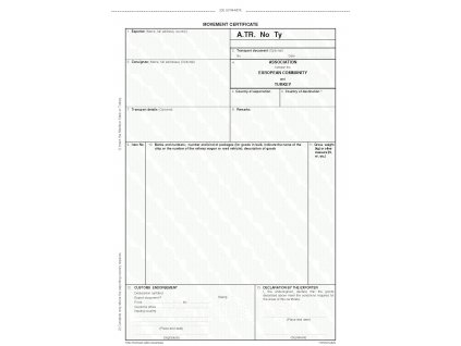1019 A.TR Průvodní osvědčení pro Turecko