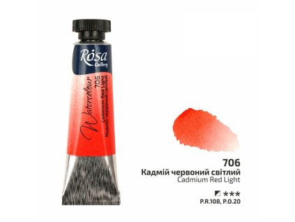 akvarel farba v tube 10 ml ROSA Gallery 706 red cadmium light