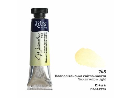 akvarel farba v tube 10 ml ROSA Gallery 745 naples yellow light