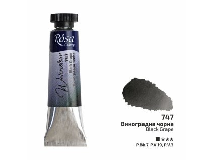 akvarel farba v tube 10 ml ROSA Gallery 747 black grape