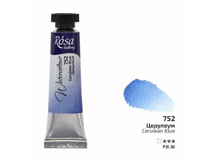 akvarel farba v tube 10 ml ROSA Gallery 752 Cerulean Blue
