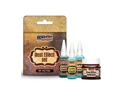 set farieb na hrdzavý efekt Pentart 3+1