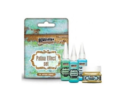 set farieb na patinový efekt Pentart 3+1