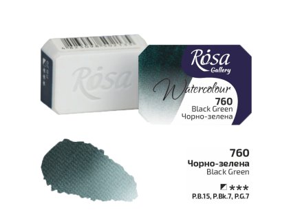 akvarel farba 2,5 ml ROSA Gallery 760 Black Green