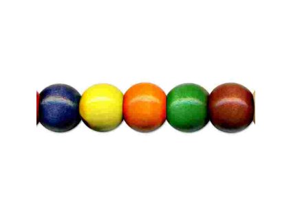 korálky drevené mix farieb 10mm 56ks