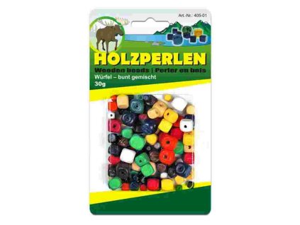 korálky drevené mix farieb 30 g