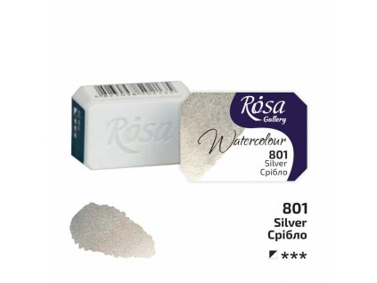 akvarel farba 2,5 ml ROSA Gallery 801 silver