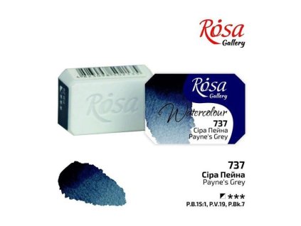 akvarel farba 2,5 ml ROSA Gallery 737 payne's grey