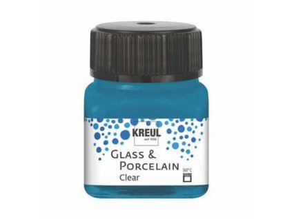 farba na sklo a porcelán 20 ml Kreul Clear 15 cyanean blue