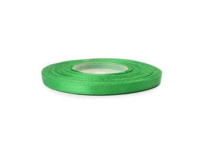 stuha saténová 6 mm/32 m zelená