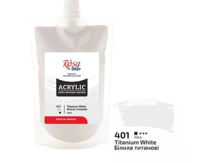 akrylová farba 200 ml ROSA Studio 401 titanium white