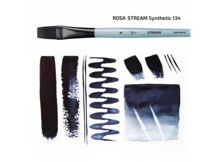 štetec plochý syntetický akvarel ROSA Stream 134 č.3