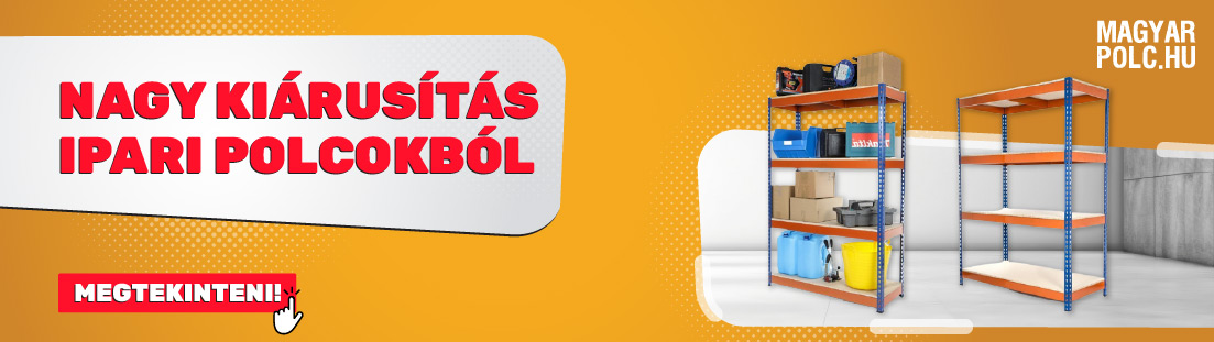 Nagy kiárusítás ipari polcokból
