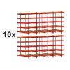 AKCIÓS CSOMAG: 10 DARAB PROFI SALGÓ POLC 2160x1200x800 mm lakkozott 5-polc, teherbírás  2000 kg - KÉK-NARANCS 10x