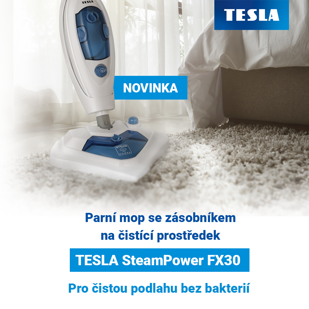 Novinka: parní mop se zásobníkem na čistící prostředek TESLA SteamPower FX30