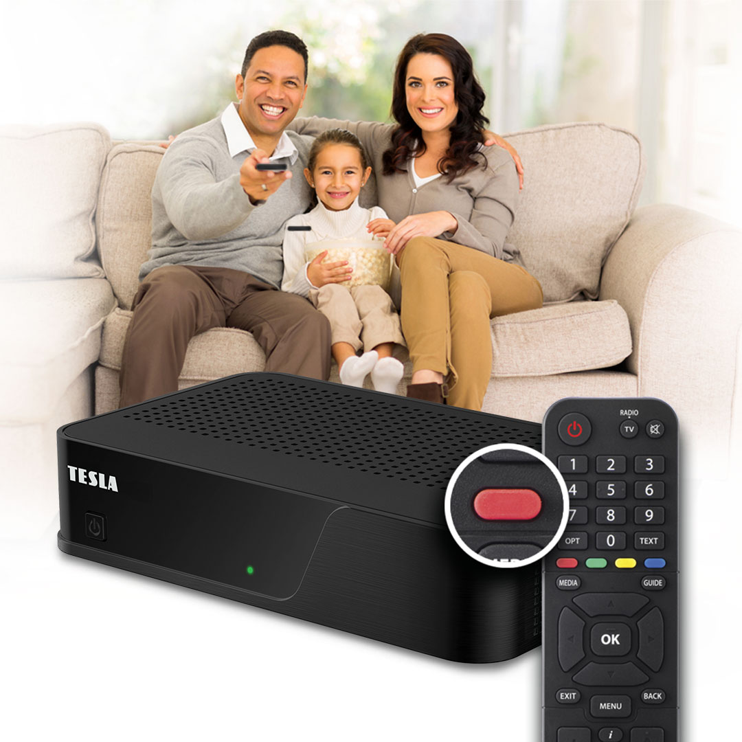 Novinka: DVB‒T2 H.265 (HEVC) přijímač s HbbTV - TESLA HYbbRID TV T200