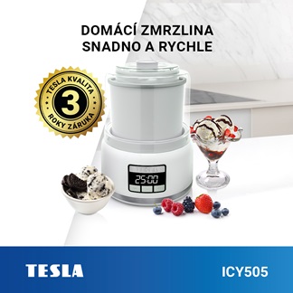 Vychutnejte si lahodnou a zdravou zmrzlinu bez umělých přísad z pohodlí domova se zmrzlinovačem TESLA Gelato ICY505