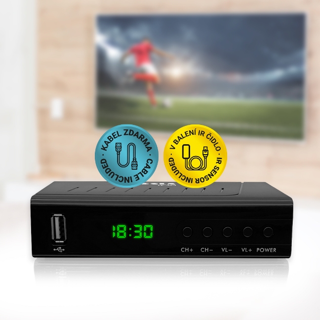 Novinka: TESLA TE-323 - DVB‒T2 H.265 (HEVC) přijímač