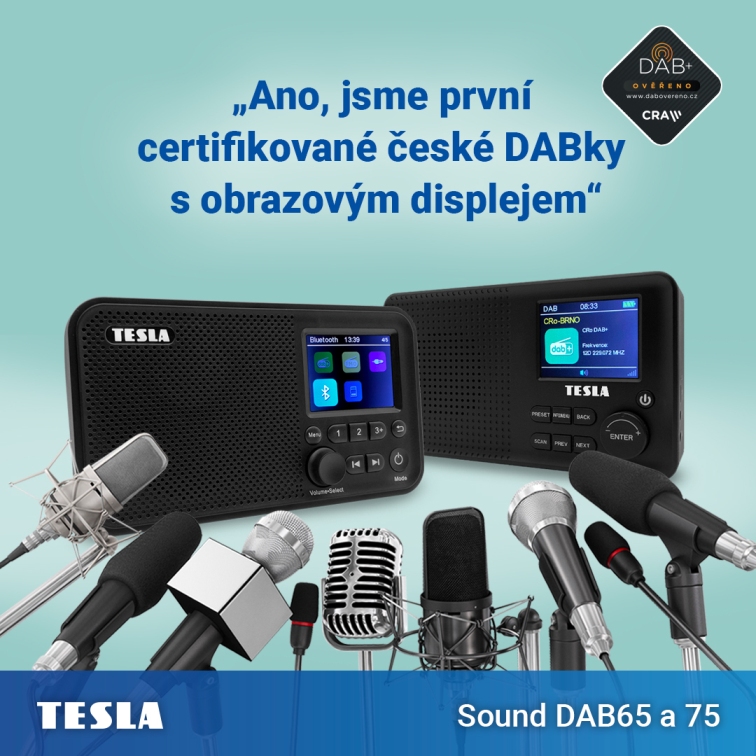 Novinka: První certifikované rádia s podporou obrázků TESLA Sound DAB65 a DAB75
