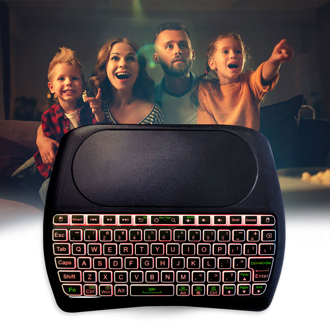 Novinka: bezdrátová klávesnice s touchpadem s podsvícením TESLA Device D8 mini