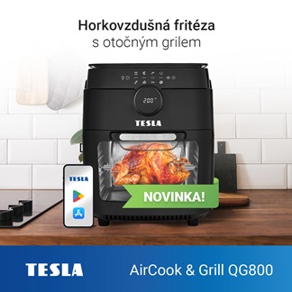 Novinka: multifunkční digitální horkovzdušná fritéza TESLA AirCook & Grill QG800 WiFi
