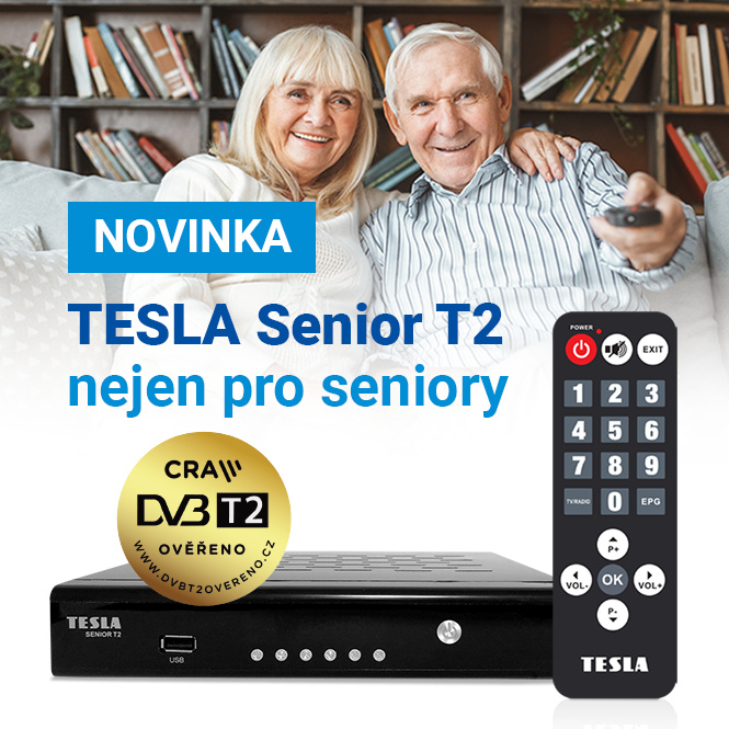 Novinka: TESLA SENIOR T2 - DVB-T2 Set-Top box se seniorským ovládáním