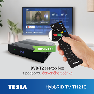 Novinka: set-top box s HbbTV DVB-T2 TESLA HYbbRID TV TH210