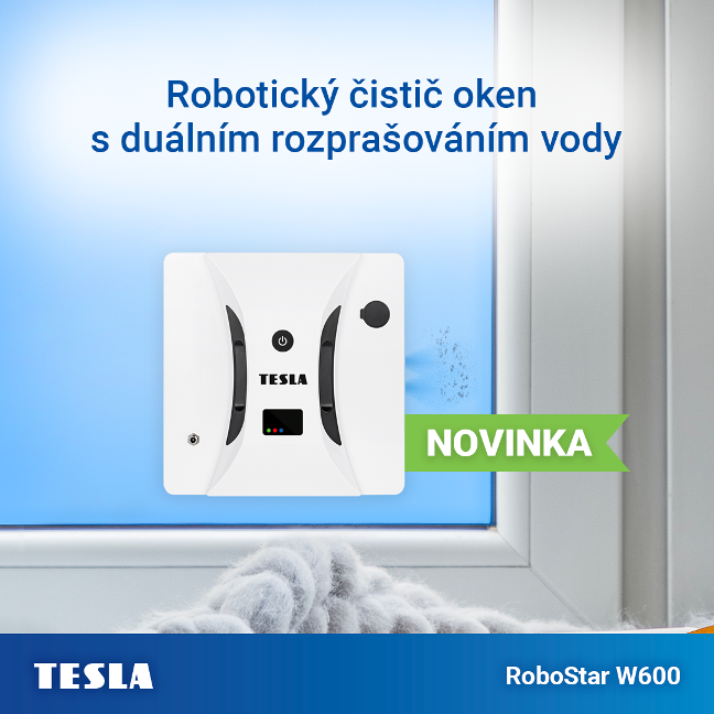 Novinka: robotický čistič oken s duálním rozprašováním vody TESLA RoboStar W600