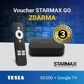 Novinka: multimediální přehrávač TESLA MediaBox XG500 Google TV + voucher STARMAX GO