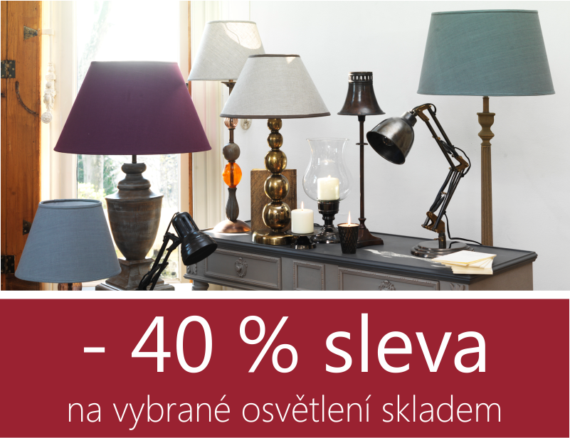 Sleva osvětlení - lampy, stínidla, lustry od De l´Art