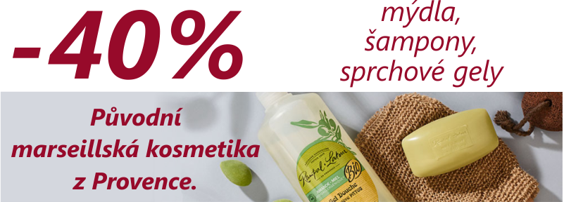 Marseillská kosmetika - 40%  SLEVA! - mýdla, šampóny, sprchové gely