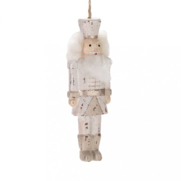 Postava Louskáčka / vojáček - dřevěná závěsná ozdoba šedá