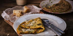 Zöldséges és gombás omlett