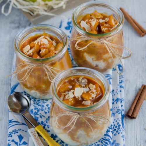 recept mléčná rýže s karamelizovanými jablky
